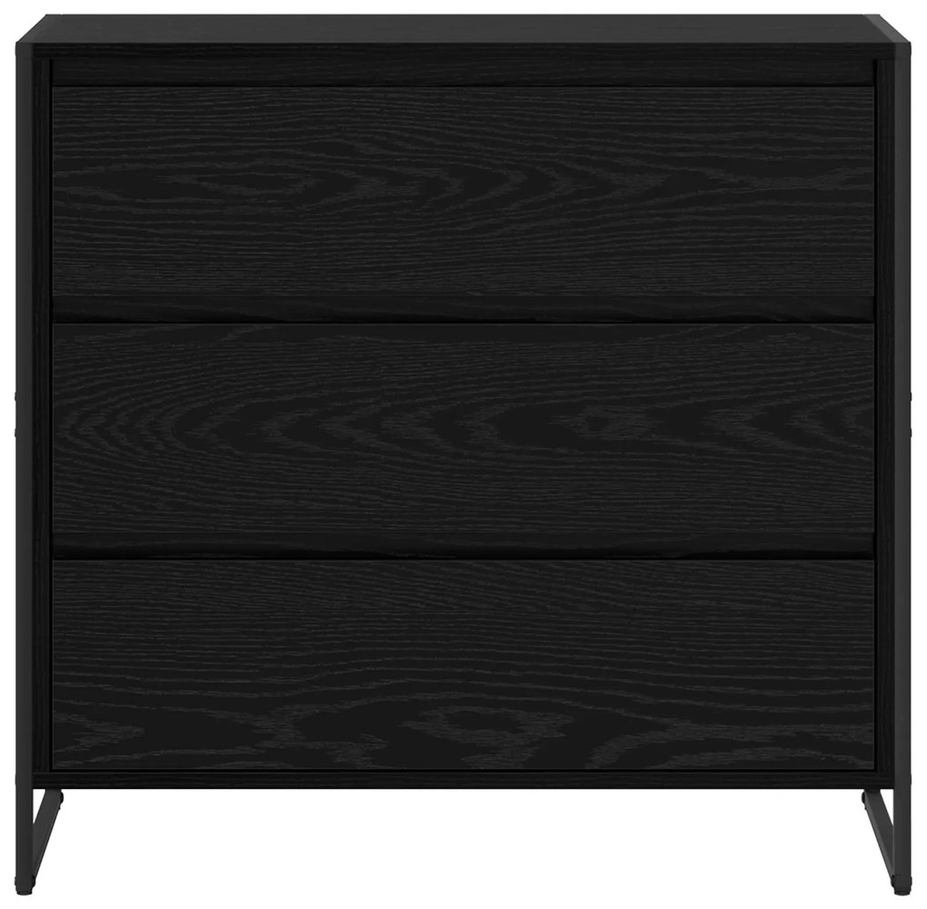 vidaXL Πλαϊνό γραφείο Μαύρη Οξυά 79 x 36 x 75.5 εκ. Επεξεργασμένο ξύλο