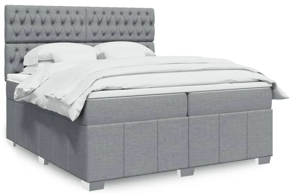 ΚΡΕΒΑΤΙ BOXSPRING ΜΕ ΣΤΡΩΜΑ ΑΝΟΙΧΤΟ ΓΚΡΙ 200X200 ΕΚ. ΥΦΑΣΜΑΤΙΝΟ 3291782