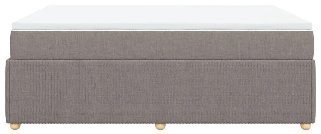 Κρεβάτι Boxspring με Στρώμα Taupe 160x200 εκ. Υφασμάτινο - Μπεζ-Γκρι