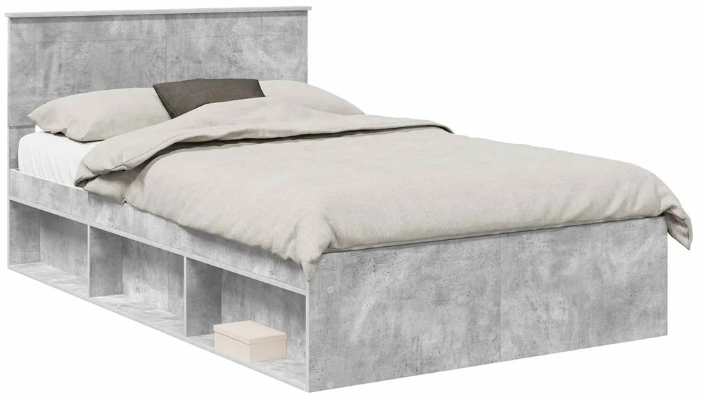 vidaXL Σκελετός Κρεβατιού Σκυρόδεμα 120 x 200 cm Επεξεργασμένο ξύλο