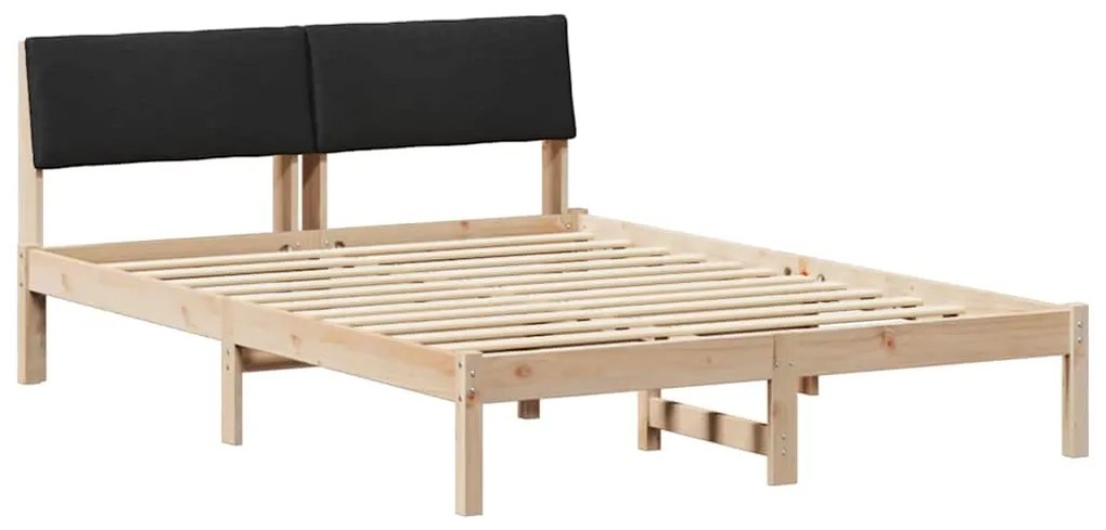 vidaXL Σκελετός Κρεβατιού με κεφαλάρι Καφέ και μαύρο 160 x 200 cm