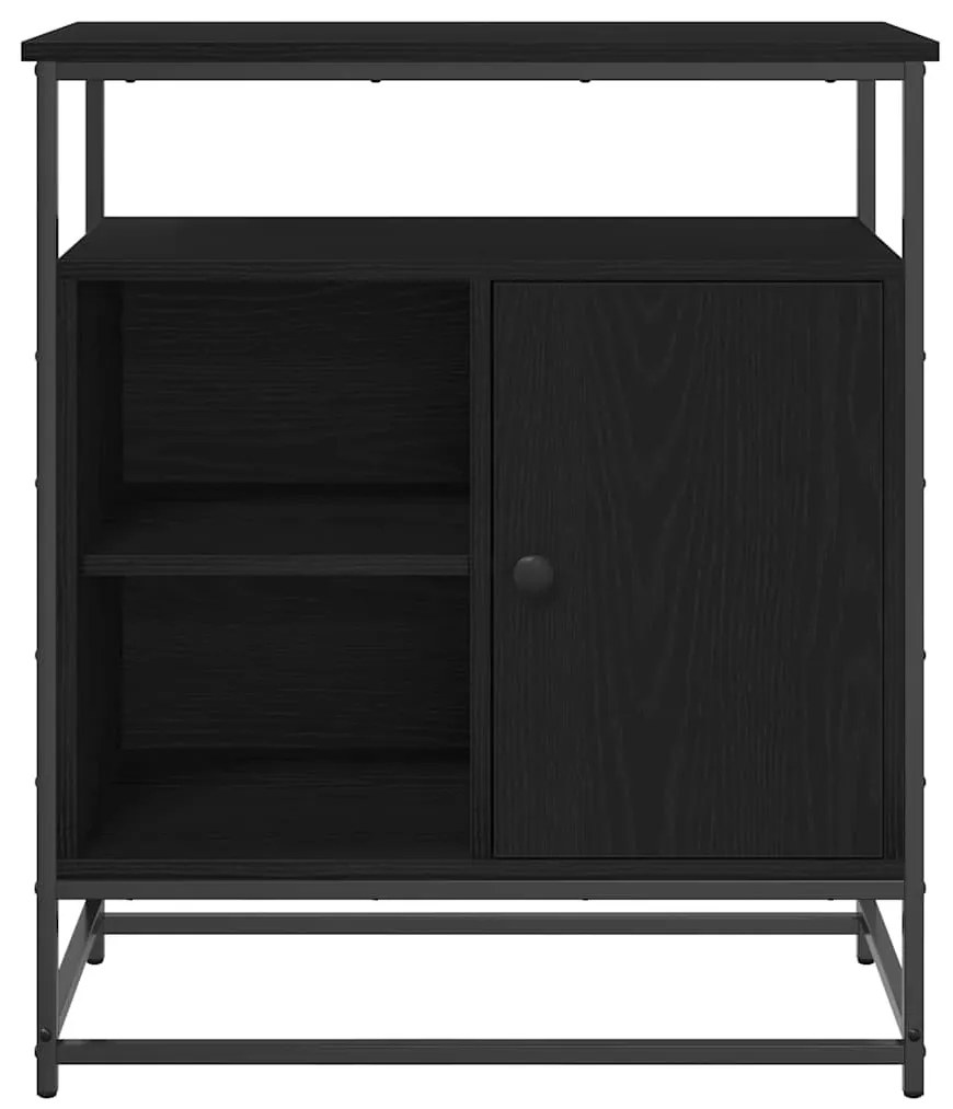 vidaXL Πλαϊνό γραφείο Μαύρη Οξυά 69 x 35 x 80 εκ Επεξεργασμένο ξύλο