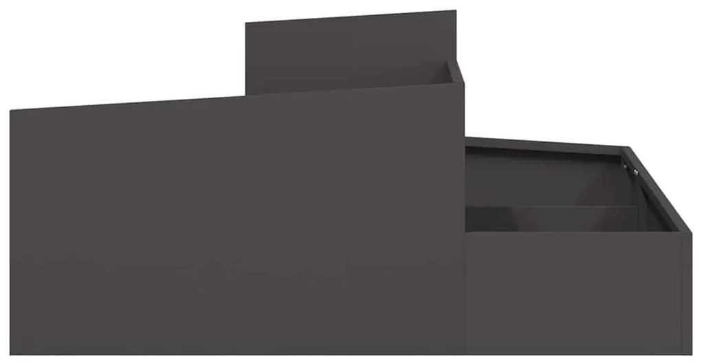 vidaXL Γλάστρα Κήπου Μαύρο 100 x 100 x 50 cm Ατσάλι