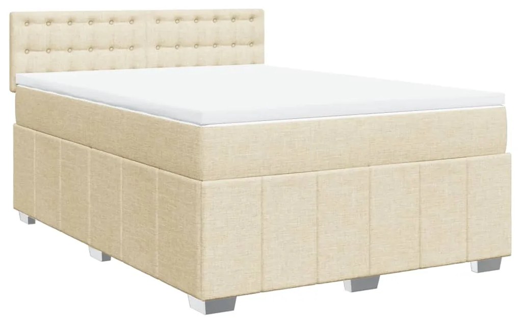 ΚΡΕΒΑΤΙ BOXSPRING ΜΕ ΣΤΡΩΜΑ ΚΡΕΜ 140X190 ΕΚ. ΥΦΑΣΜΑΤΙΝΟ 3289382