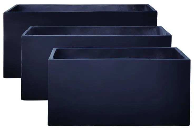 FLOWER POT-12 Set 3 τεμαχίων: 80x40x40cm   100x45x45cm     122x55x55 Απόχρωση Dark Grey  Set 3 τεμαχίων [-Ανθρακί-] [-Artificial Cement (Recyclable)-] Ε6311,S