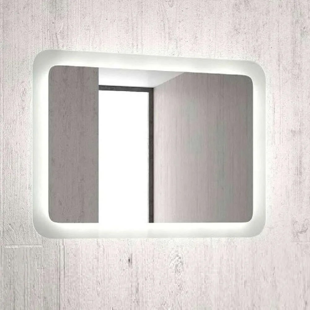 Καθρέπτης Μπάνιου Με Φως Led Adel 100x60cm Clear Karag Glass