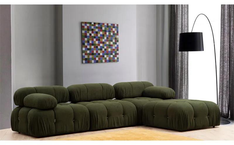 Πολυμορφικός καναπές Divine με ύφασμα σε χρώμα πράσινο 288/190x75εκ - Ύφασμα - 071-001483