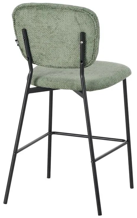 Σκαμπό μπαρ Cathair ύφασμα μπουκλέ λαδί και μαύρα μεταλλικά πόδια 48x54x100 εκ. 2αδα 48x54x100 εκ.