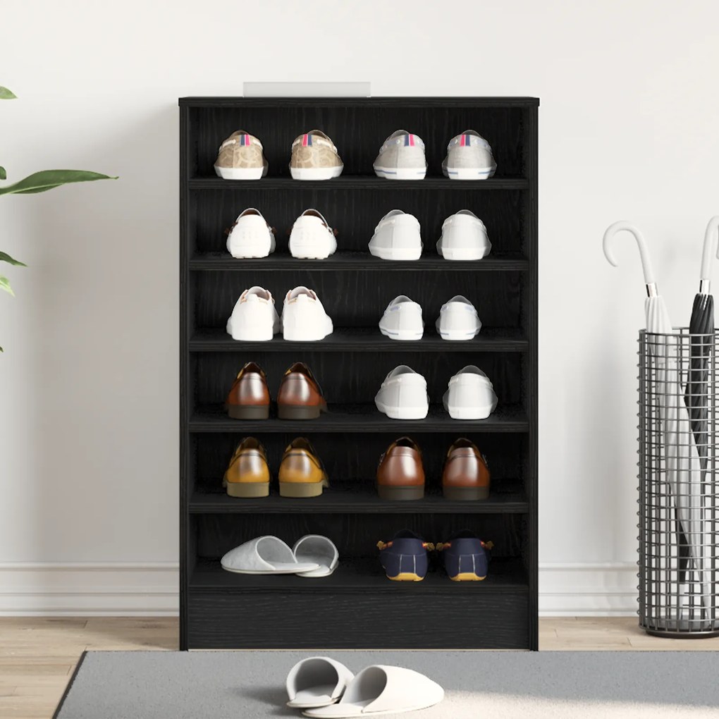 vidaXL Ντουλάπα Παπουτσιών Μαύρο Δρύς 60x35x92 εκ Επεξεργασμένο Ξύλο