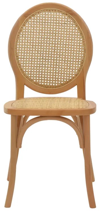 Καρέκλα Camil pakoworld φυσικό ξύλο οξιάς-φυσικό rattan 45x50x94εκ