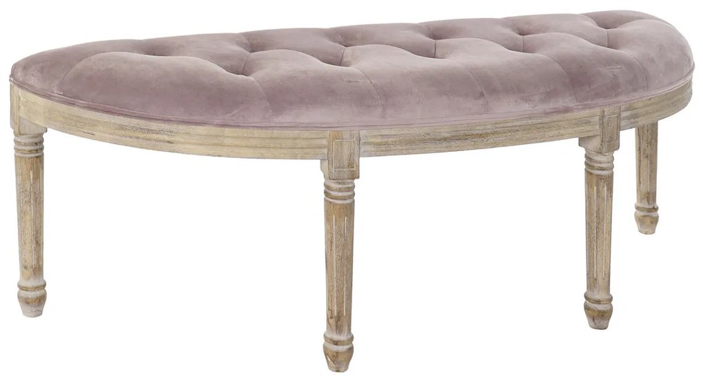 Σκαμπό DKD Home Decor Φυσικό Ροζ πολυεστέρας Βελούδο ξύλο καουτσούκ (125 x 43 x 48 cm)