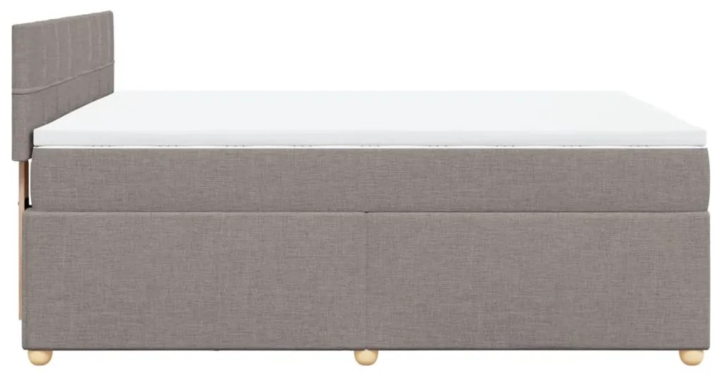 vidaXL Κρεβάτι Boxspring με Στρώμα Taupe 160x200 εκ. Υφασμάτινο