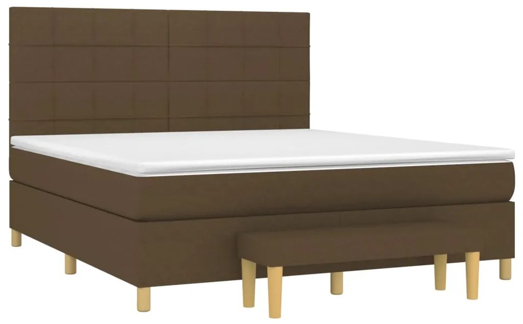 ΚΡΕΒΑΤΙ BOXSPRING ΜΕ ΣΤΡΩΜΑ ΣΚΟΥΡΟ ΚΑΦΕ 180X200 ΕΚ ΥΦΑΣΜΑΤΙΝΟ 3137176