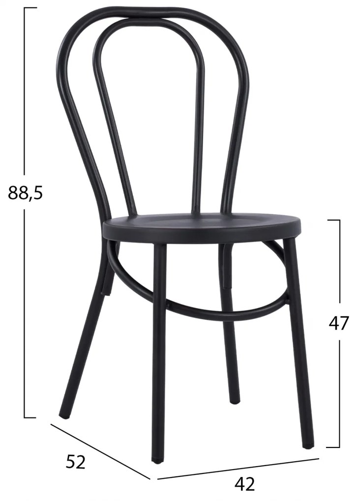 ΚΑΡΕΚΛΑ ΑΛΟΥΜΙΝΙΟΥ CONRAD ΤΥΠΟΥ ΒΙΕΝΝΗΣ ΜΑΥΡΟ RUSTY HM5557.01 42x52x88,5 εκ.