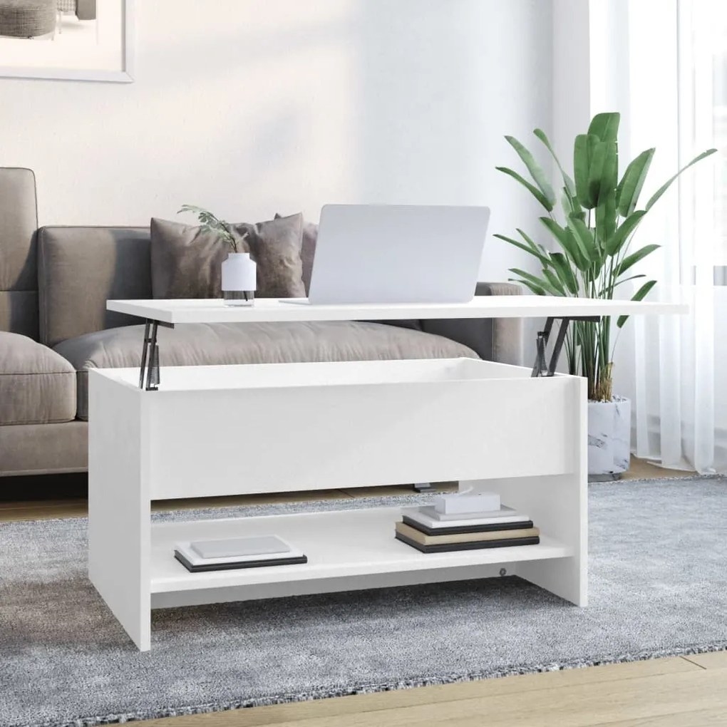vidaXL Τραπεζάκι Σαλονιού Λευκό 80 x 50 x 40 εκ. Επεξεργασμένο Ξύλο