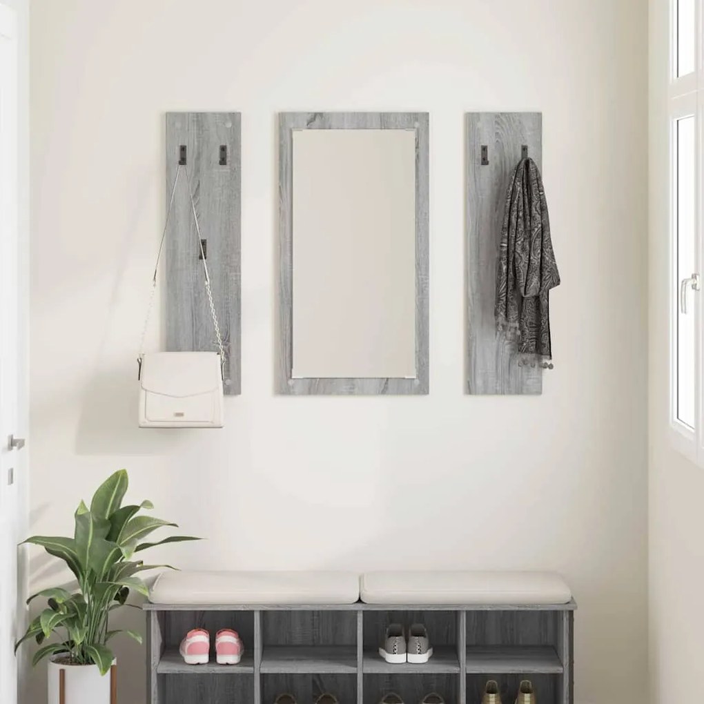 vidaXL Τοίχου Κρεμάστρα Επιτοίχιο Γκρι sonoma 96 x 1.5 x 90 εκ
