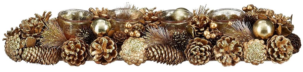 Χριστουγεννιάτικο Κηροπήγιο Για Ρεσώ 4 Θέσεων (54x16.5x10) Edelman Eton Gold 1180504