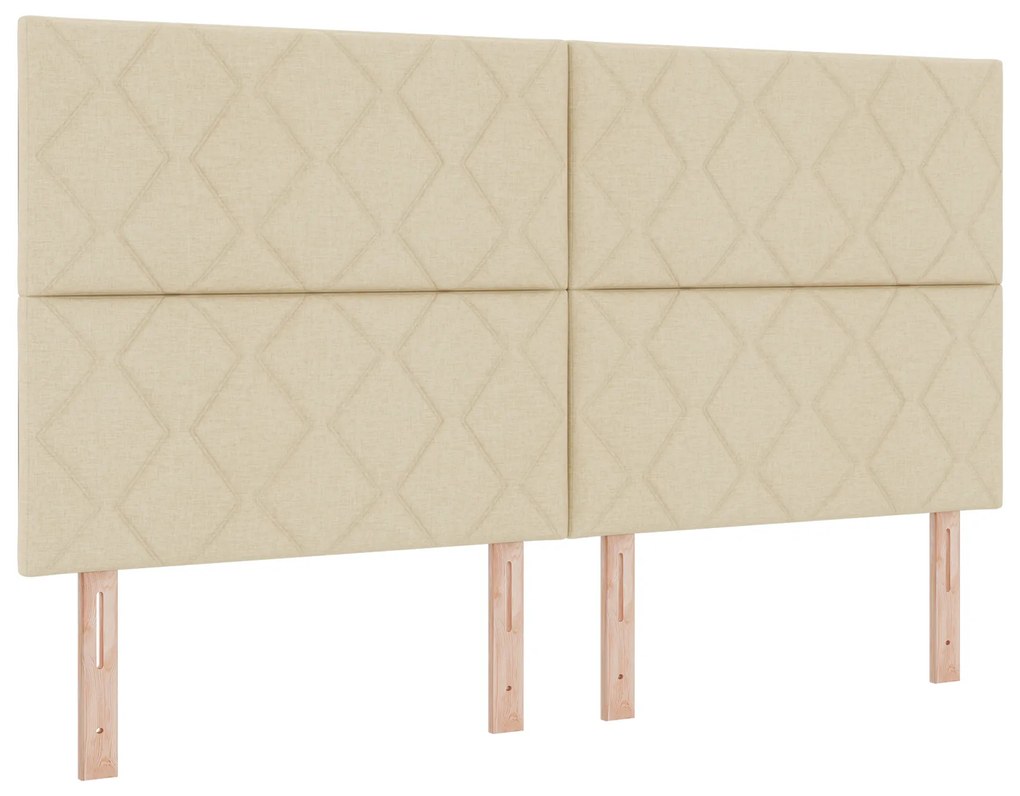 vidaXL Κεφαλάρι Σχεδιασμού Διαμαντιών Κρεμ 180 cm Υφάσματος