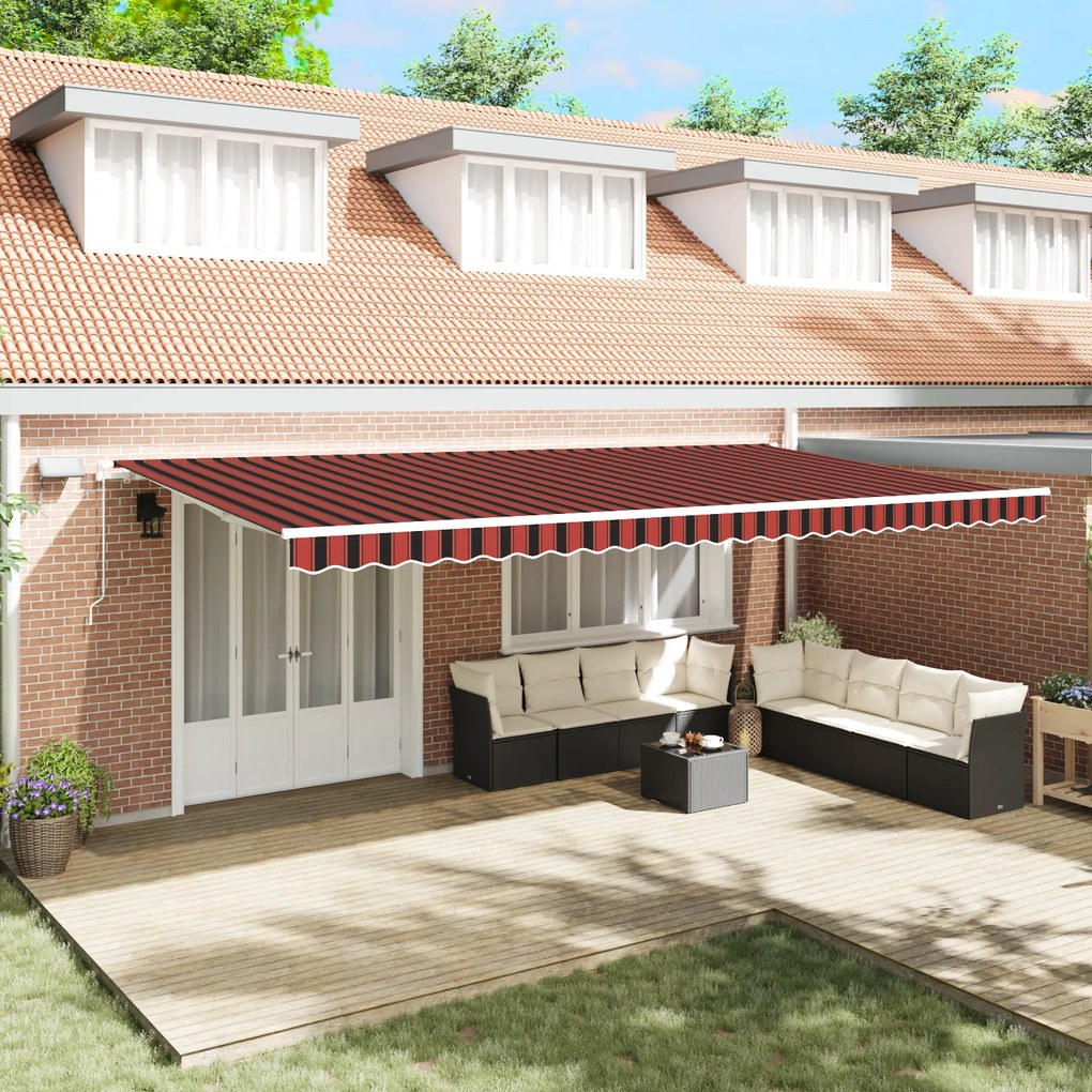 vidaXL Ανασυρόμενη Τέντα with Πορτοκαλί και καφέ 600 x 350 εκ