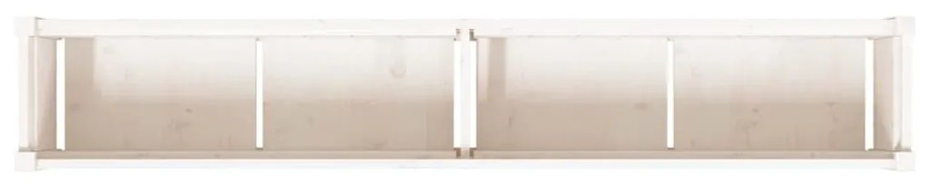 Ζαρντινιέρα Λευκή 180 x 31 x 31 εκ. από Μασίφ Ξύλο Πεύκου - Λευκό