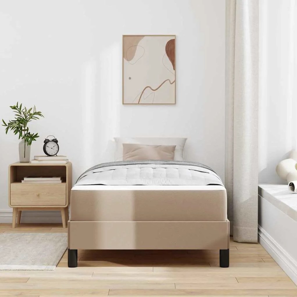 vidaXL Κρεβάτι Άλλο Καπουτσίνο 100 x 200 cm Τεχνητό δέρμα
