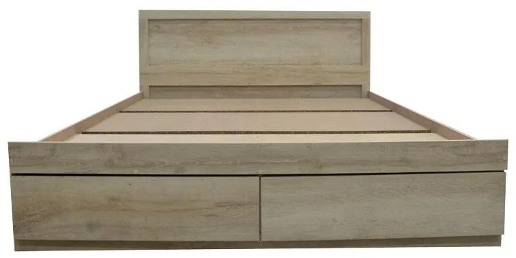 Κρεβάτι ημίδιπλο Nalos με συρτάρι castillo-oak 140x200εκ 145x205x80 εκ.