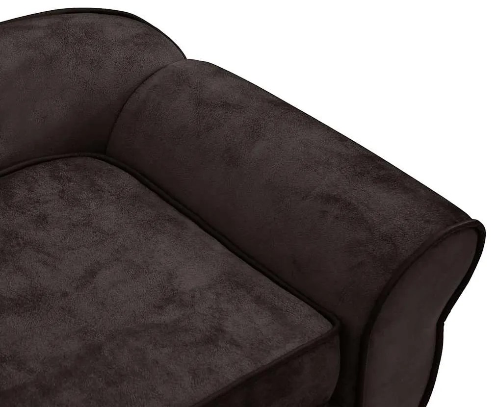 vidaXL Καναπές - Κρεβάτι Σκύλου Καφέ 72 x 45 x 30 εκ. Βελουτέ