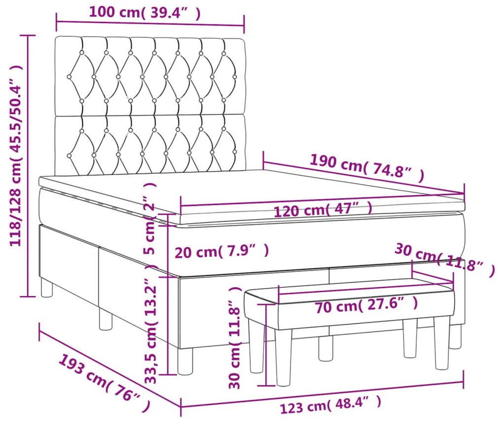 ΚΡΕΒΑΤΙ BOXSPRING ΜΕ ΣΤΡΩΜΑ ΑΝΟΙΧΤΟ ΓΚΡΙ 120X190 ΕΚ. ΒΕΛΟΥΔΙΝΟ 3270487