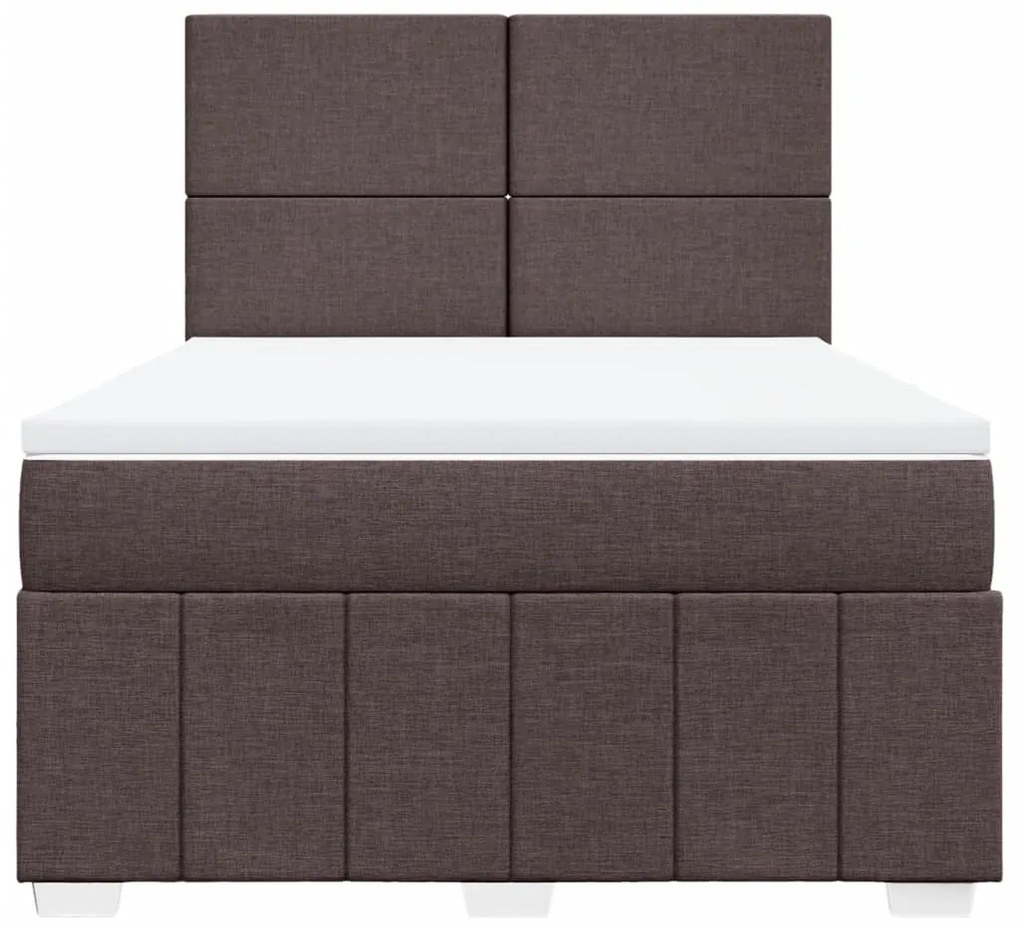 ΚΡΕΒΑΤΙ BOXSPRING ΜΕ ΣΤΡΩΜΑ ΣΚΟΥΡΟ ΚΑΦΕ 160X200 ΕΚ ΥΦΑΣΜΑΤΙΝΟ 3294015