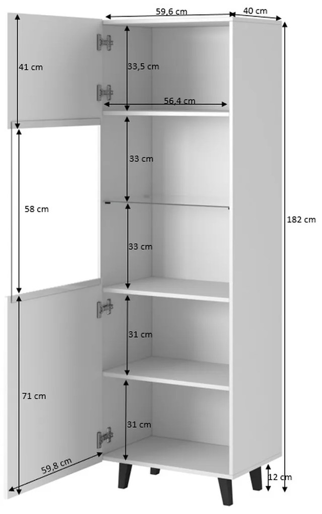 PAFOS Standing cabinet white/white DIOMMI CAMA-PAFOS-WITRYNA-BI/BI