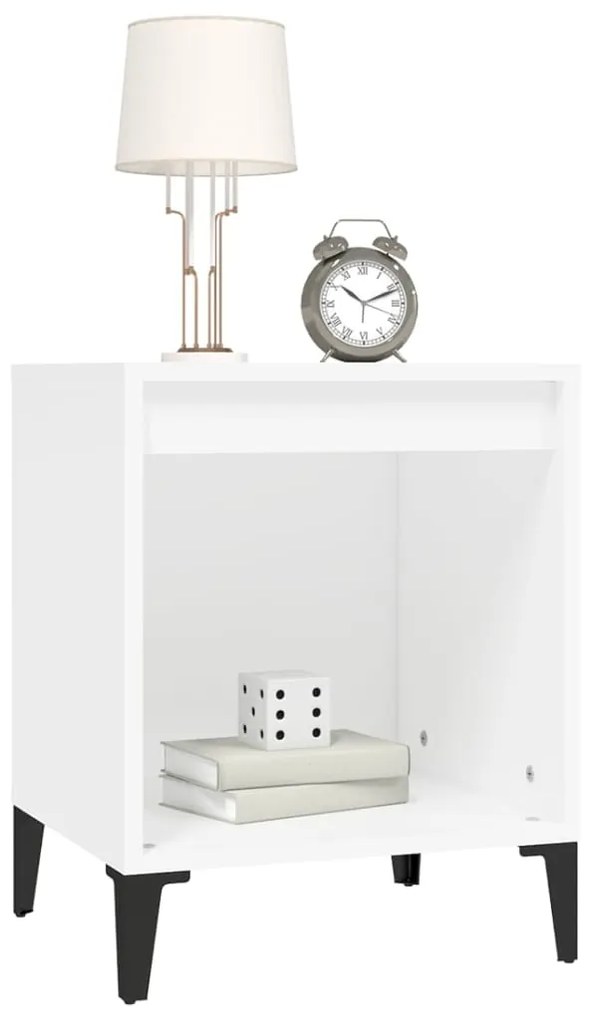 vidaXL Κομοδίνο Λευκό 40 x 35 x 50 εκ.