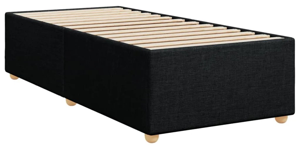 vidaXL Κρεβάτι Boxspring με Στρώμα Μαύρο 100 x 200 εκ. Υφασμάτινο