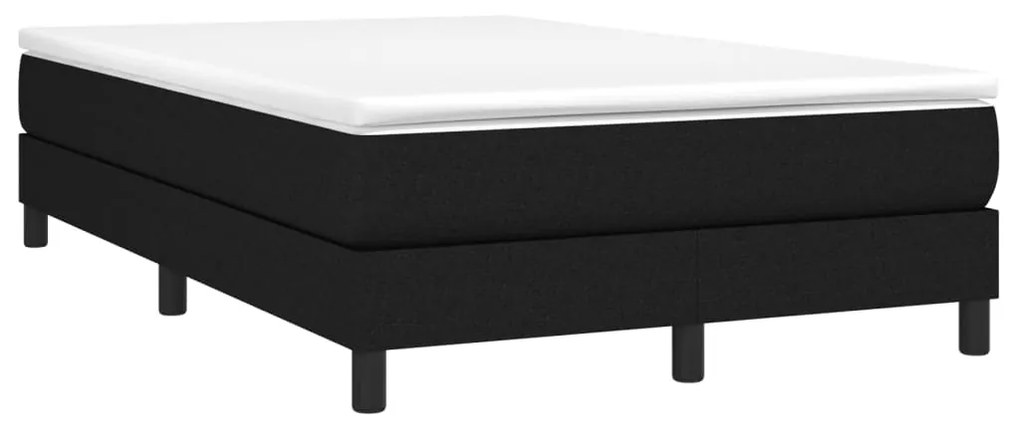 vidaXL Κρεβάτι Boxspring με Στρώμα Μαύρο 120x190 εκ. Υφασμάτινο