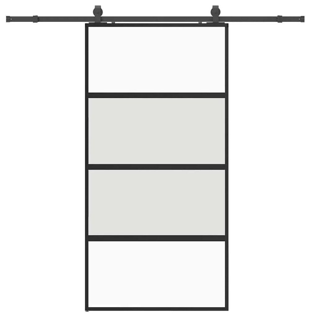 vidaXL Σετ συρόμενης πόρτας με υλικό μαύρο 102,5x205 cm