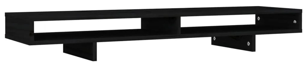 vidaXL Βάση Οθόνης Μαύρη 100x27x14 εκ. από Μασίφ Ξύλο Πεύκου