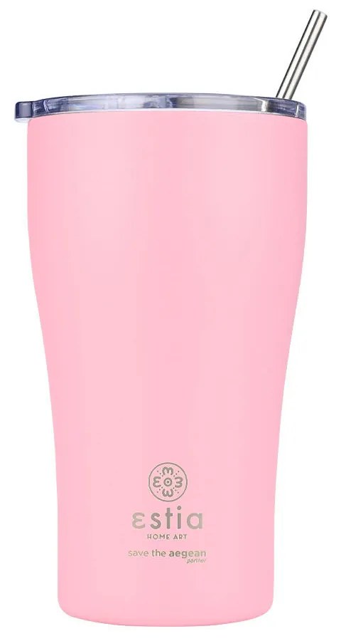 Θερμός-Ποτήρι Ανοξείδωτο Blossom Rose Save The Aegean Estia 500ml-9x16εκ. 01-23157