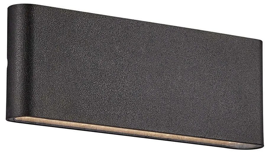 Φωτιστικό Τοίχου Kinver 26 2118181003 26x9cm Led 990Lm 10W 3000K IP54 Black Nordlux Aluminium, Glass