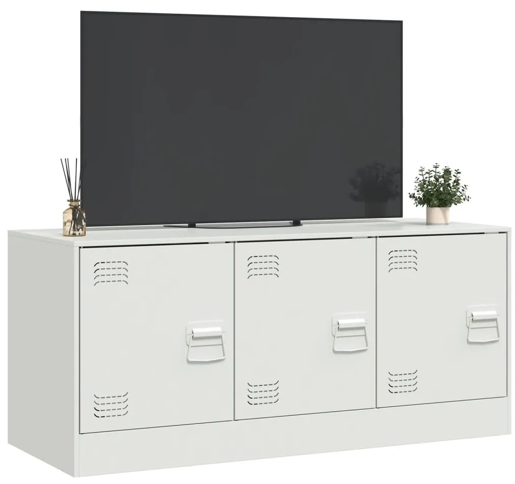 vidaXL Έπιπλο Τηλεόρασης Λευκό 99x39x44 εκ. από Ατσάλι
