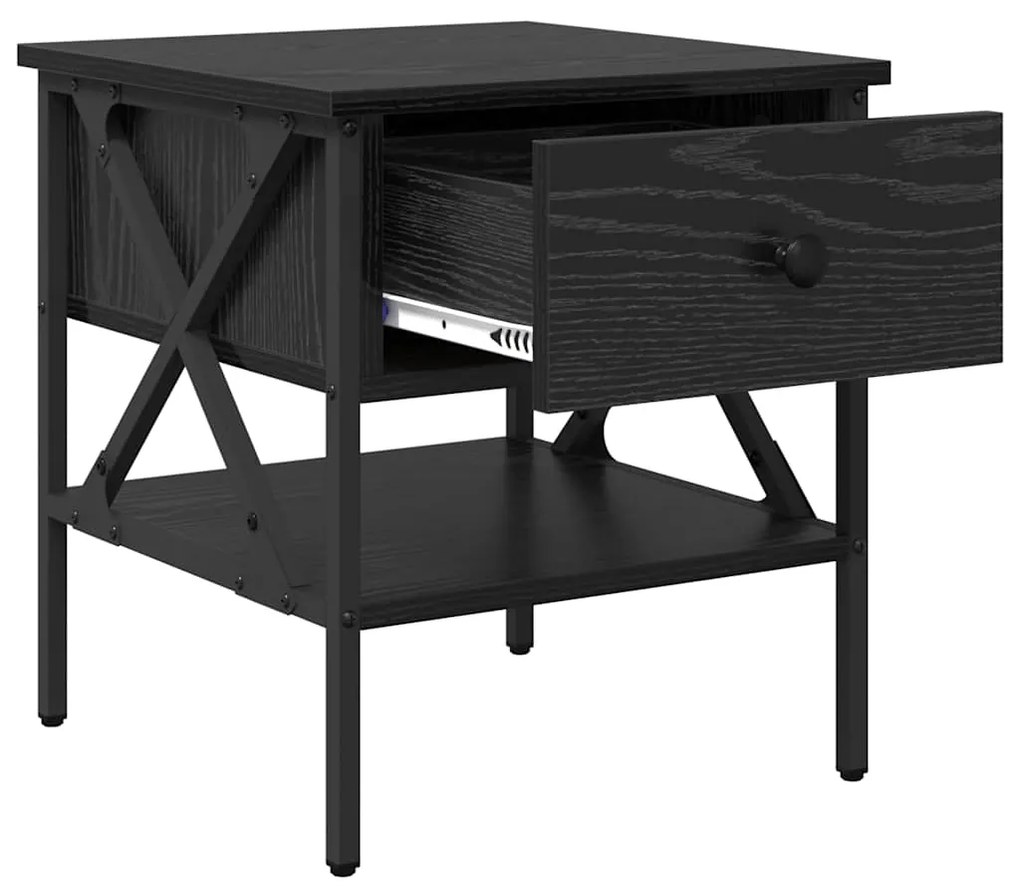 vidaXL Κομοδίνο με συρτάρι 2 pcs Μαύρη δρυς 40 x 42 x 45 εκ.