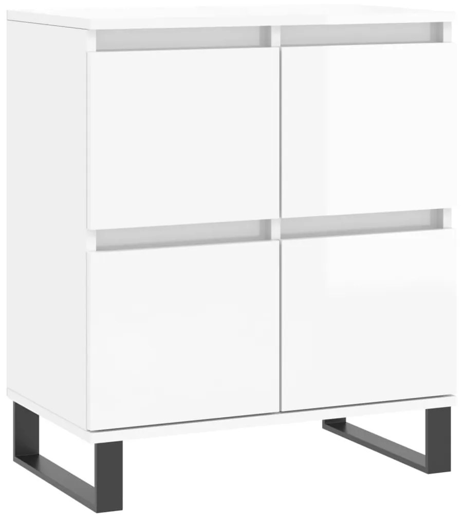 vidaXL Ντουλάπι Γυαλιστερό Λευκό 60x35x70 εκ. από Επεξεργασμένο Ξύλο