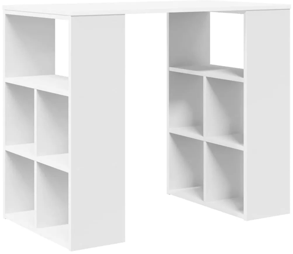 vidaXL Γραφείο με ράφι Λευκό 90 x 50 x 75 εκ. Επεξεργασμένο ξύλο