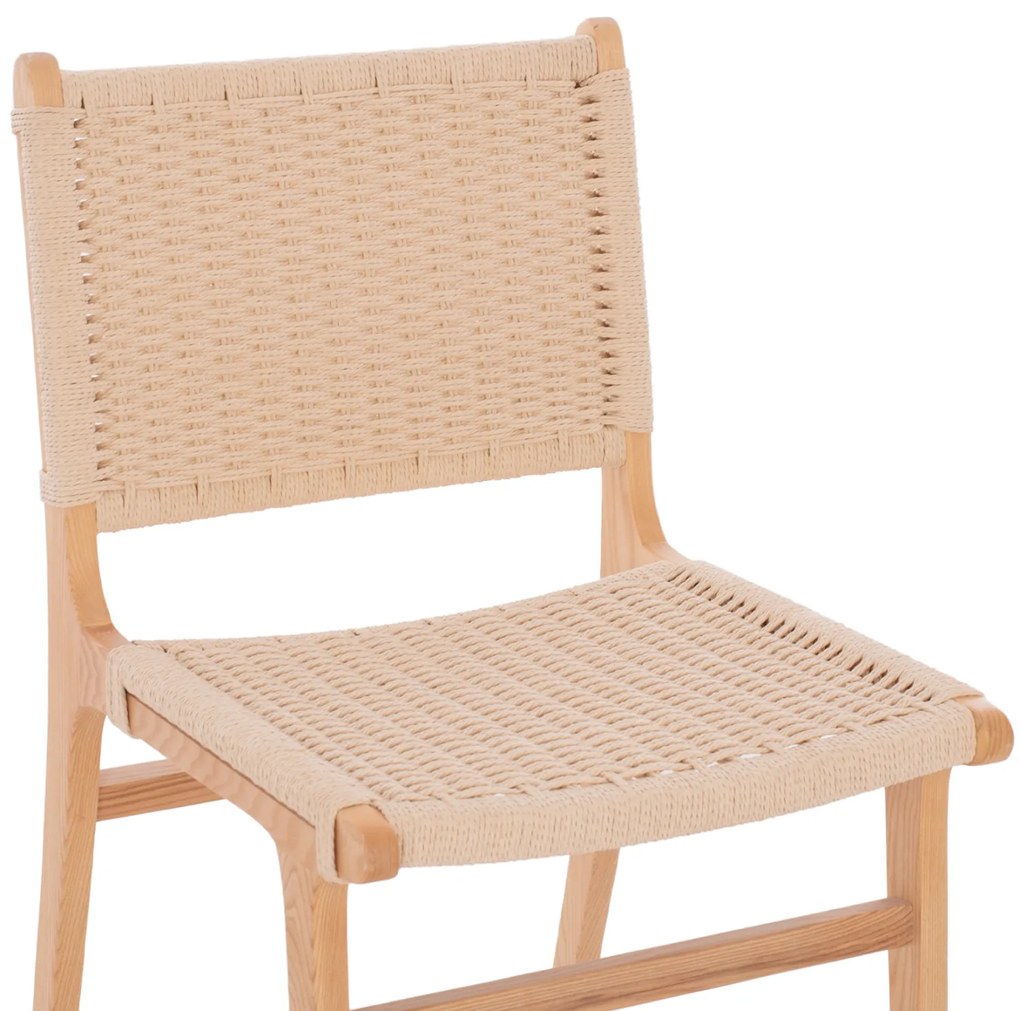 Καρέκλα Ignacio Rubberwood Σχοινί Φυσικό 50x60x87Υεκ.