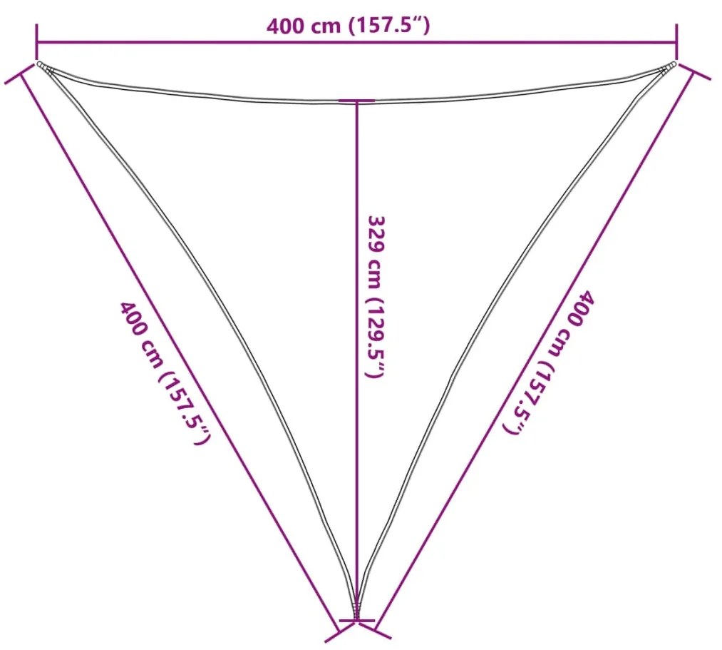 Πανί Σκίασης Ανθρακί 4 x 4 x 4 μ. από HDPE 160 γρ/μ² - Ανθρακί