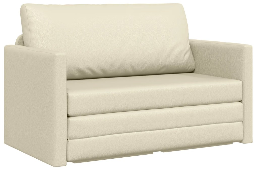 vidaXL Καναπές Κρεβάτι 2 σε 1 Κρεμ 124x71x78 cm Τεχνητό Δέρμα