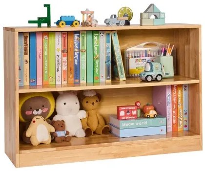 VEVOR Montessori Bookshelf, 870 mm Width Toy Storage Organizer, 2-Tier Kids Display Storage Cabinet, Daycare Furniture, Kids Bookshelf for Bedroom, Nursery, Living Room, Entryway, Preschool, Brown