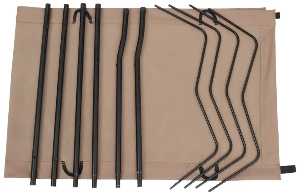 vidaXL Κρεβάτια Κάμπινγκ 2 τεμ. Taupe 180x60x19εκ Ύφασ. Oxford/Ατσάλι