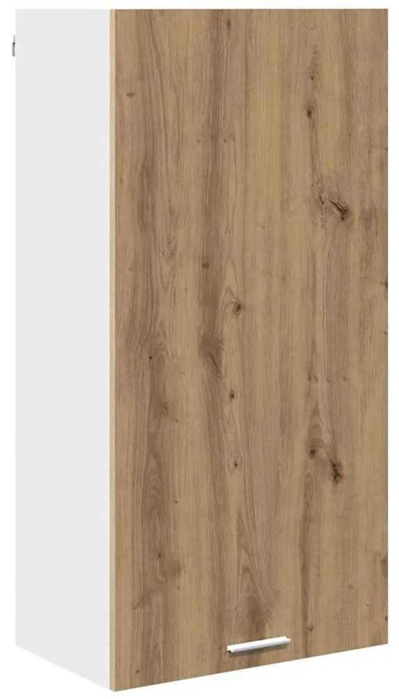 vidaXL Κρεμαστό ντουλάπι με αποθήκευση Riga Χειροποίητη Δρυς και Λευκό