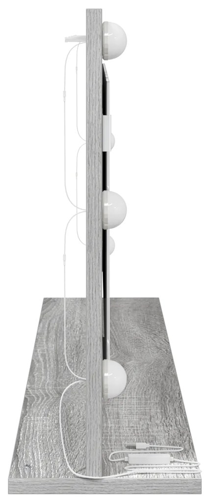 vidaXL Καθρέφτης Vanity με LED Φώτα Γκρι Σομπάνα 100x45x18 εκ