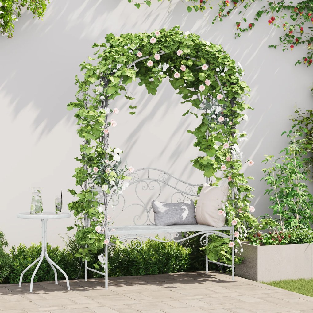 vidaXL Πάγκος  Λευκός Μέταλλο 121 x 48 x 200 εκ. Διακοσμητικά Ένθετα