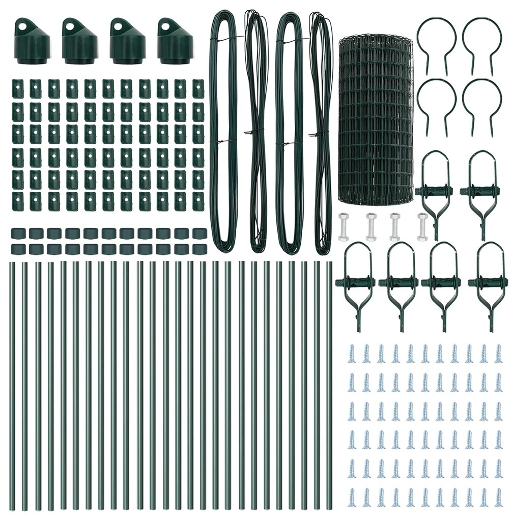 vidaXL Euro Fence με 13 Στυλ 0.4x50 μ Γαλβανισμένος Χάλυβας Πράσινος
